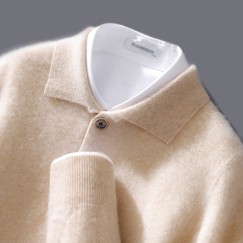 Kaszmierowy Polo Sweter